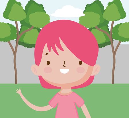 happy childrens day, cute little boy celebrating outdoorのイラスト素材