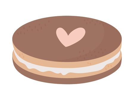 happy valentines day sweet chocolate cookie love heart vector illustrationのイラスト素材