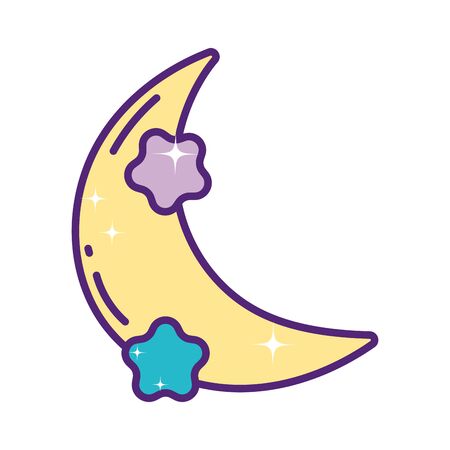 half moon stars decoration magic cartoonのイラスト素材
