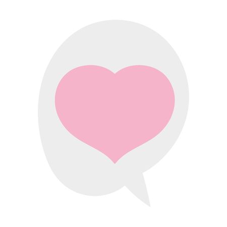 speech bubble heart love romantic message on white background vector illustrationのイラスト素材