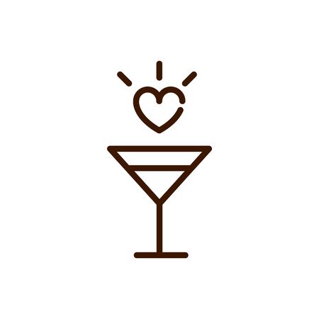 drink celebration love heart romantic passion related icon thick lineのイラスト素材