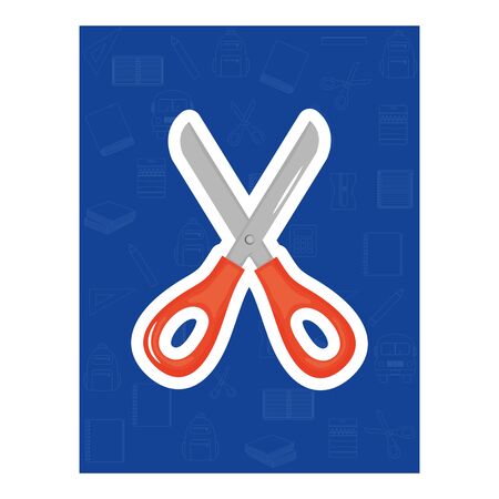 scissor school supply isolated iconのイラスト素材