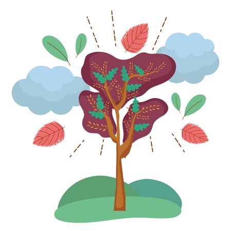 Isolated abstract and season tree designのイラスト素材