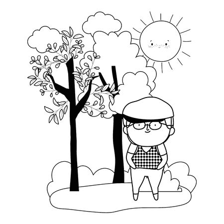 Grandfather cartoon vector design vector illustrationのイラスト素材