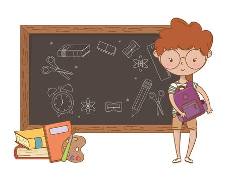 Teenager boy design, person portrait young youth student and teen theme Vector illustrationのイラスト素材