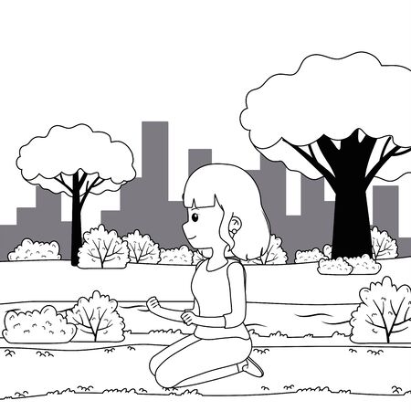 Teenager girl cartoon design vector illustratorのイラスト素材