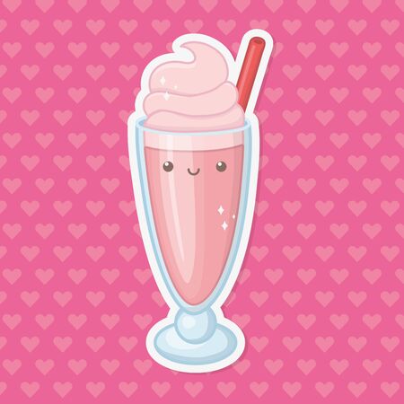 Sweet and delicious milkshake designのイラスト素材