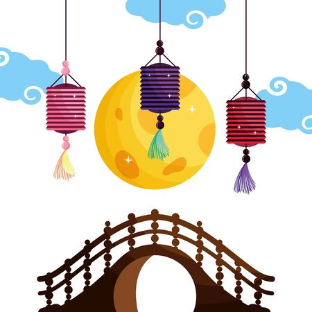 China lanterns vector design vector illustrationのイラスト素材