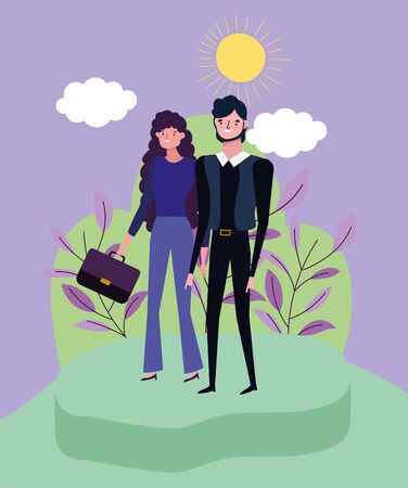 people characters business flat designのイラスト素材