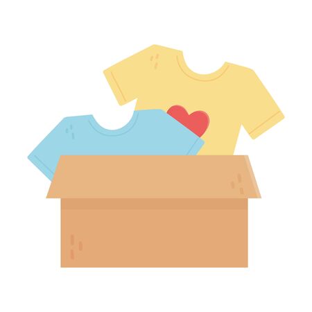 shirts clothes boxes charity and donation concept vector illustrationのイラスト素材