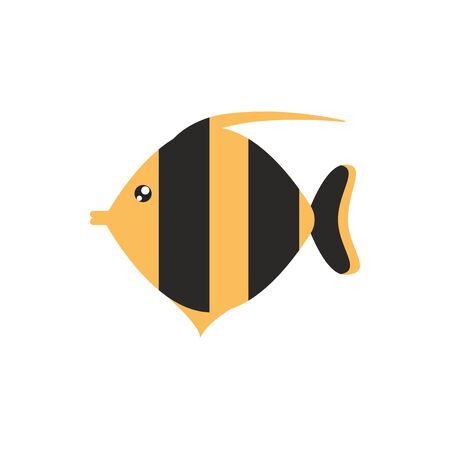 fish sea animal cartoon icon on white backgroundのイラスト素材