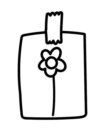 paper draw flower with adhesive tapeのイラスト素材