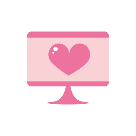 happy valentines day computer heart love screen pink designのイラスト素材