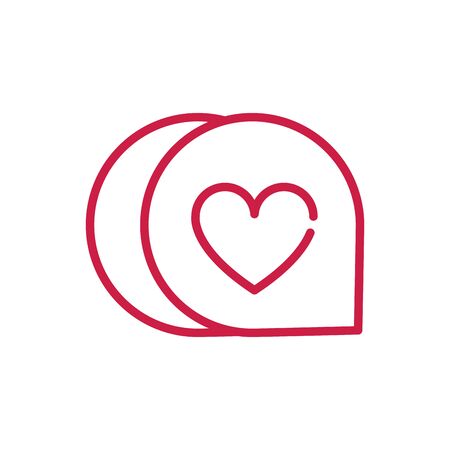 happy valentines day heart love button icon red line designのイラスト素材