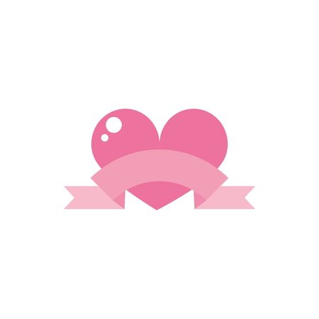 happy valentines day love romantic heart ribbon decoration vector illustration pink designのイラスト素材