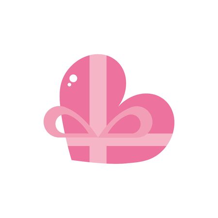 happy valentines day gift box shaped heart love pink designのイラスト素材
