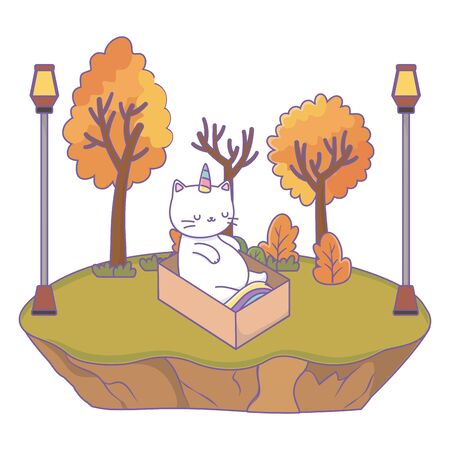 Unicorn cat cartoon vector designのイラスト素材