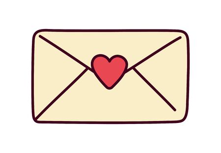 happy valentines day, mail envelope letter card love vector illustrationのイラスト素材
