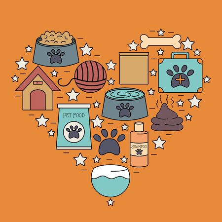 set of mascot care shop iconsのイラスト素材