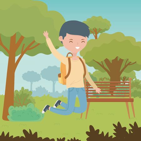Teenager boy cartoon design vector illustratorのイラスト素材