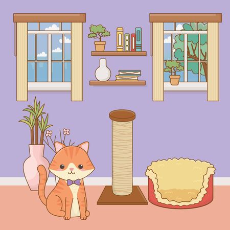 Cat cartoon design vector illustratorのイラスト素材