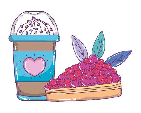 Isolated iced coffee mug vector designのイラスト素材