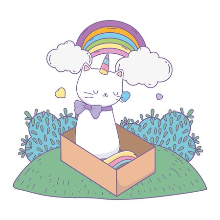 Unicorn cat cartoon designのイラスト素材