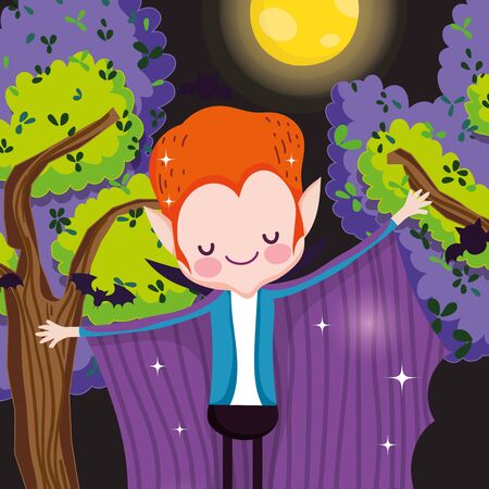 kids with costume halloween imageのイラスト素材