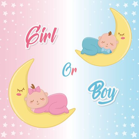 Baby shower of a girl or boy designのイラスト素材