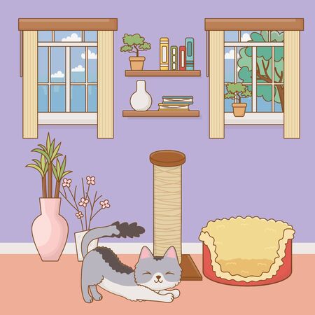 Cat cartoon design vector illustratorのイラスト素材