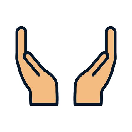 hands support gesture saving symbol icon vector illustrationのイラスト素材