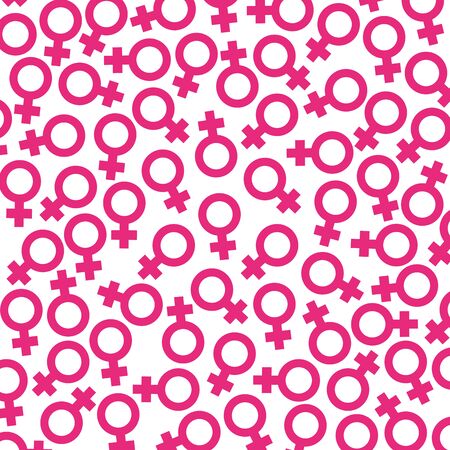 female gender symbols pop art style patternのイラスト素材