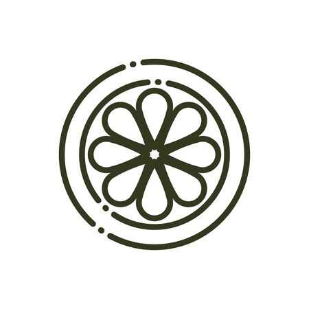 slice orange citrus fruit nature line design vector illustrationのイラスト素材