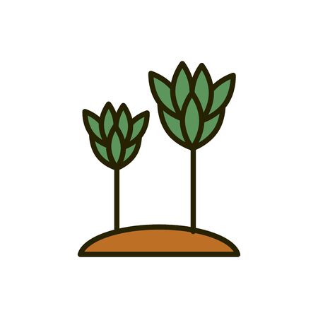 plants ground environment nature drawing vector illustrationのイラスト素材
