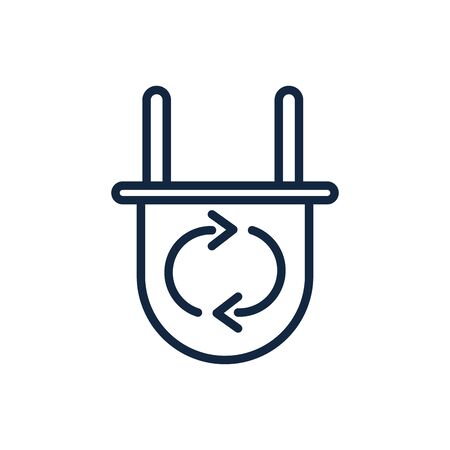 plug energy ecology environment icon linear vector illustration