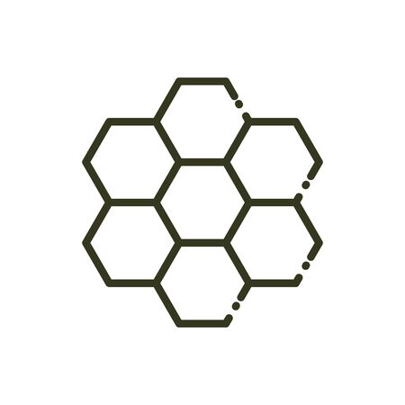 honeycomb structure bee nature line design vector illustrationのイラスト素材