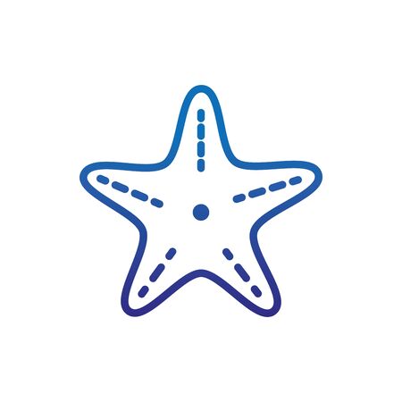 starfish animal marine life thick line blue vector illustrationのイラスト素材