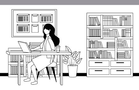 Businesswoman design, Woman business management corporate job occupation and worker theme Vector illustrationのイラスト素材