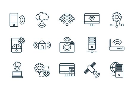 internet of things line icons setの素材 [FY310138531991]