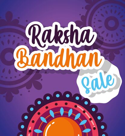 happy raksha bandhan poster offer commerce design vector illustrationのイラスト素材