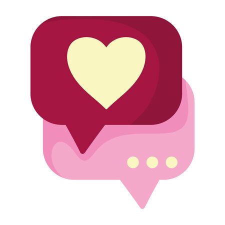happy valentines day, speech bubble chat heart romantic feeling love vector illustrationのイラスト素材