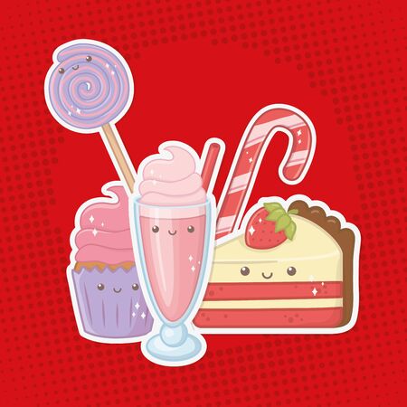 Sweet food design, dessert sugar delicious snack and tasty theme Vector illustrationのイラスト素材