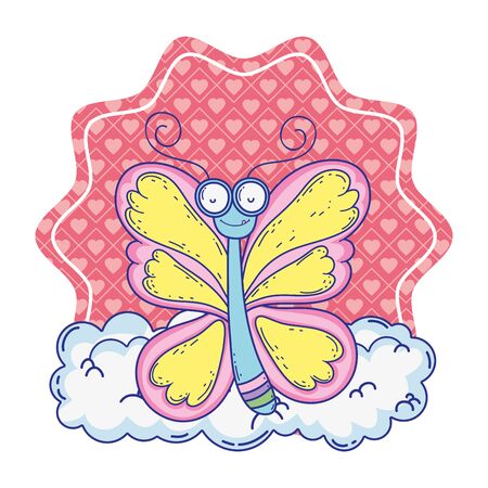 Isolated Butterfly draw cartoon design vector illustrationのイラスト素材