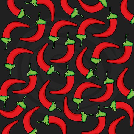 chilli peppers vegetables pattern backgroundのイラスト素材