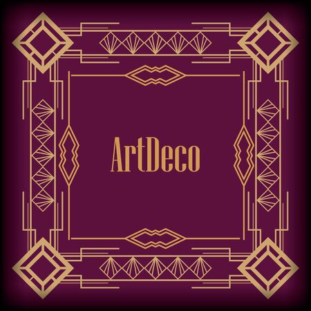 background art deco frames golden style vector illustrationのイラスト素材