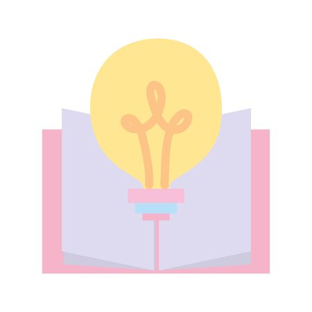back to school education light bulb open book knowledge idea vector illustrationのイラスト素材