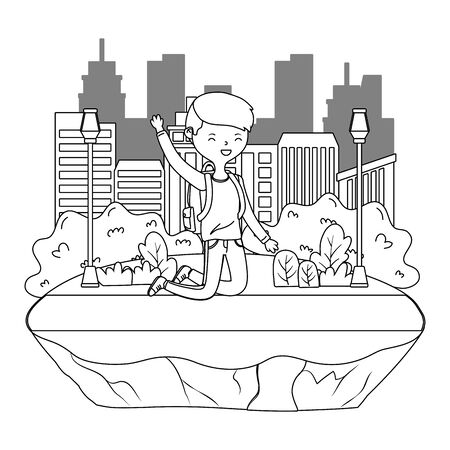 Teenager boy cartoon design vector illustratorのイラスト素材