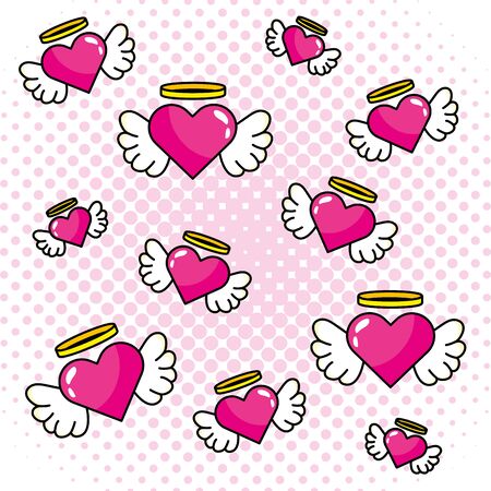 heart pop art cartoon vector illustrationのイラスト素材