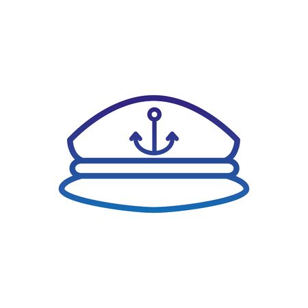 nautical hat accessory marine life thick line blue vector illustrationのイラスト素材