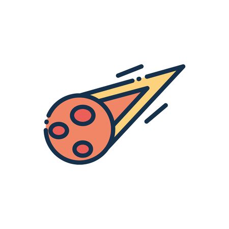 burning comet astronomy and space on white background vector illustrationのイラスト素材